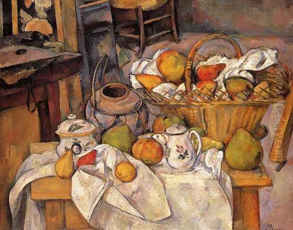 The Kitchen Table Oil Painting by Paul Cezanne