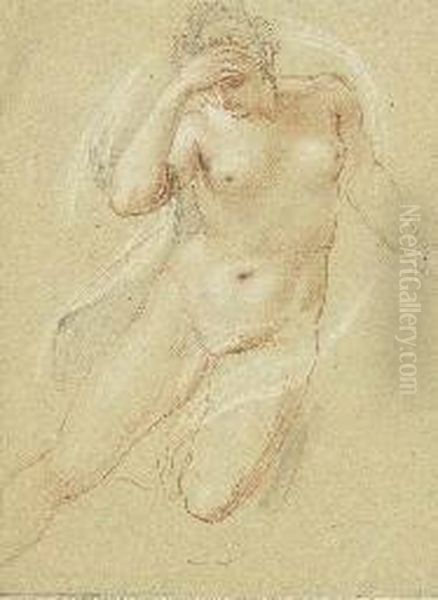 A Female Nude, Three-quarter-length Oil Painting by Giovanni Batista Cipriani