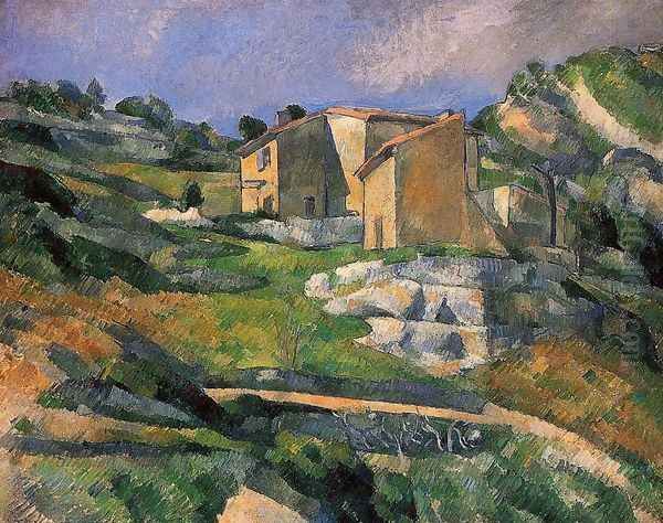 Houses In Provence The Riaux Valley Near L Estaque Oil Painting by Paul Cezanne