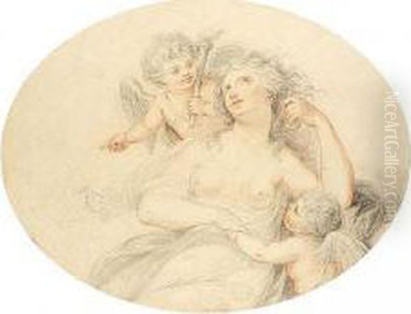 Venus With Putti Oil Painting by Giovanni Batista Cipriani