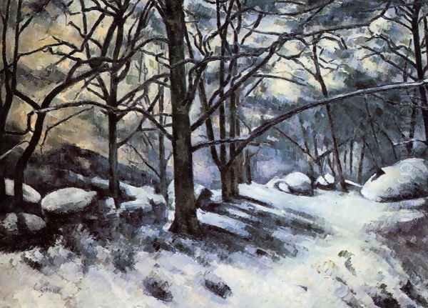 Melting Snow Fontainbleau Oil Painting by Paul Cezanne