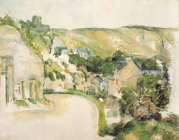 A Turn On The Road At Roche Ruyon Oil Painting by Paul Cezanne