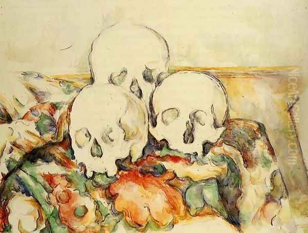 Three Skulls Oil Painting by Paul Cezanne