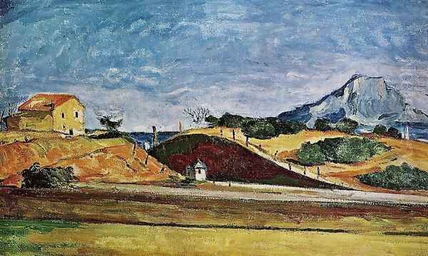 The Railway Cutting Oil Painting by Paul Cezanne