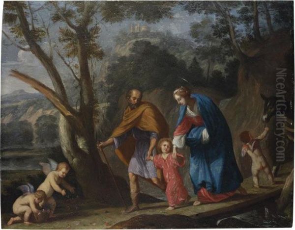 The Return Of The Holy Family From Egypt Oil Painting by Pier Francesco Cittadini Il Milanese