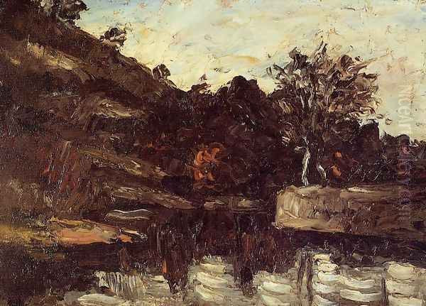 A Bend in the River Oil Painting by Paul Cezanne