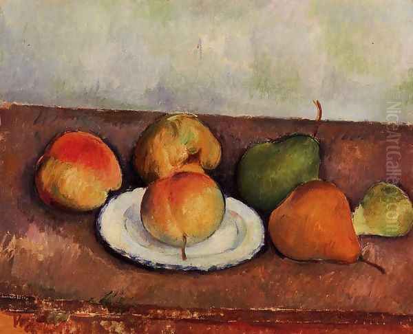 Still Life Plate And Frui Oil Painting by Paul Cezanne