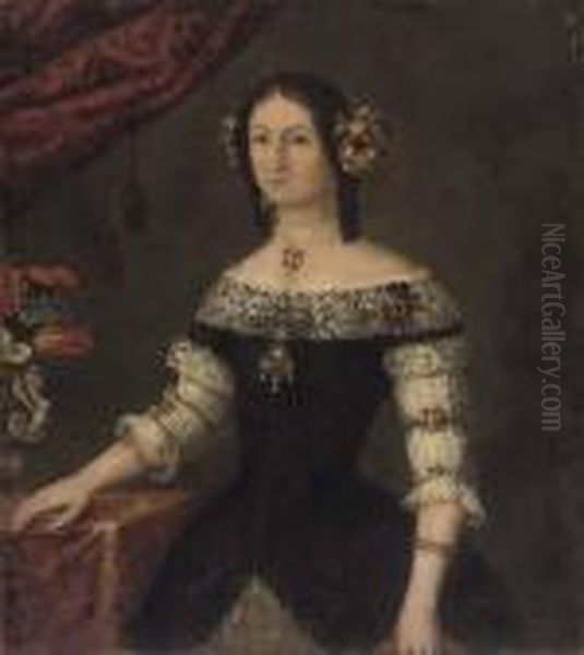 Portrait Of A Lady Oil Painting by Pier Francesco Cittadini Il Milanese