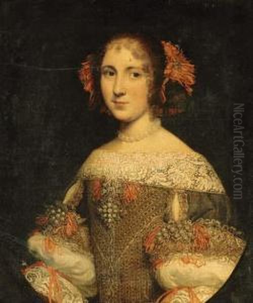 Portrait Of A Young Lady, Three-quarter-length Oil Painting by Pier Francesco Cittadini Il Milanese