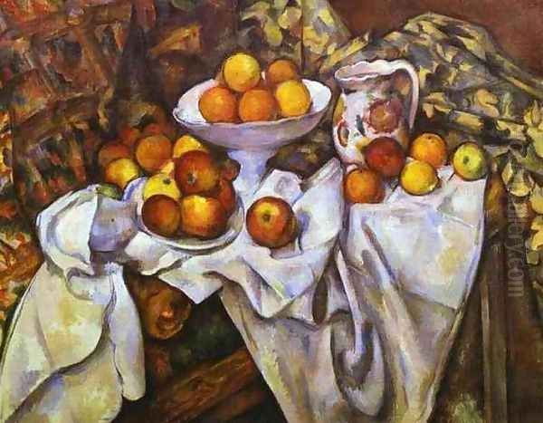 Still Life with Fruit Basket Oil Painting by Paul Cezanne