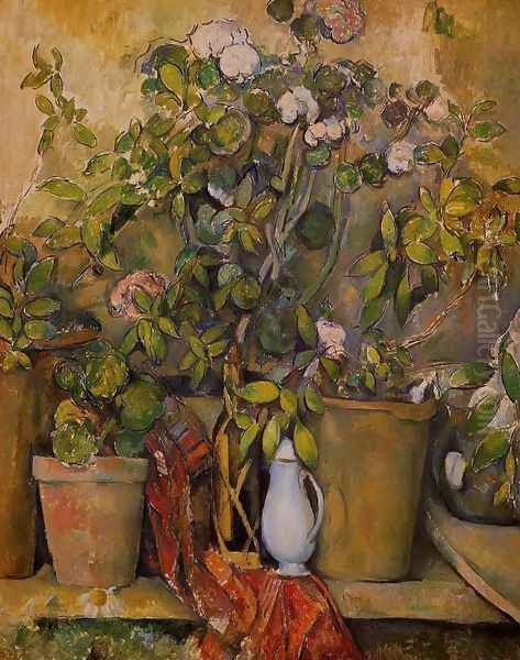 Potted Plants Oil Painting by Paul Cezanne