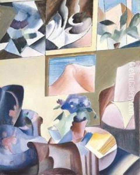 Vue D'atelier (1929) Oil Painting by Albert Claes-Thobois