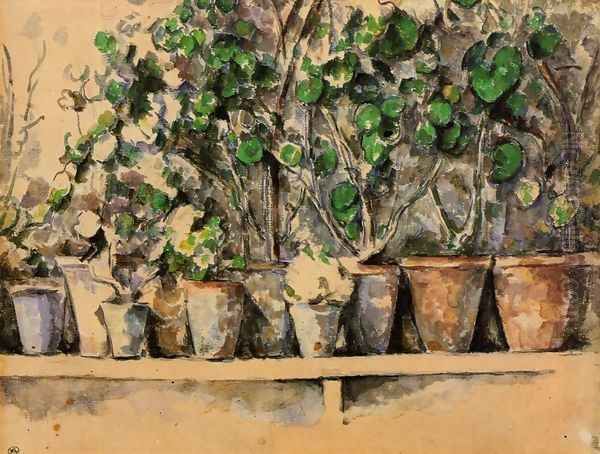 The Flower Pots Oil Painting by Paul Cezanne