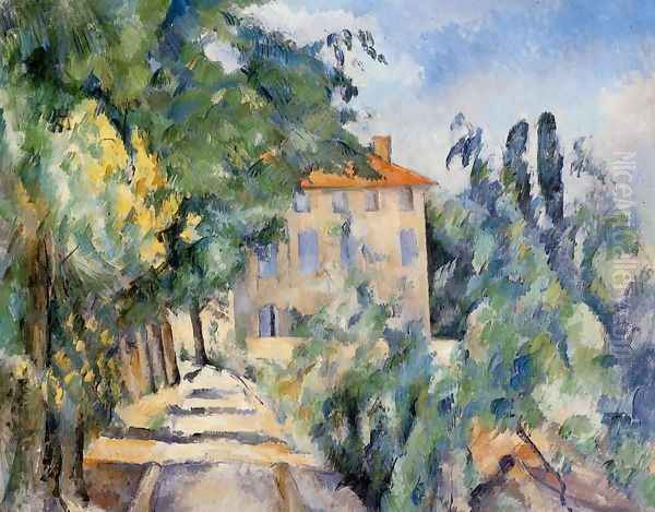 House With Red Roof Oil Painting by Paul Cezanne