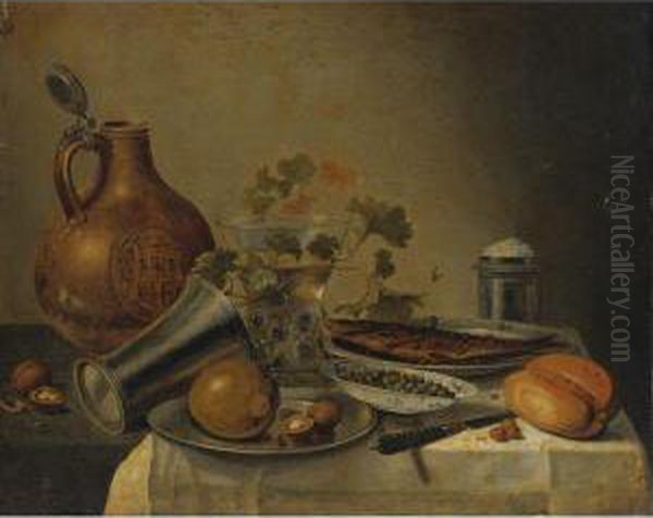 Still Life With A Bowl Of Capers Oil Painting by Pieter Claesz.