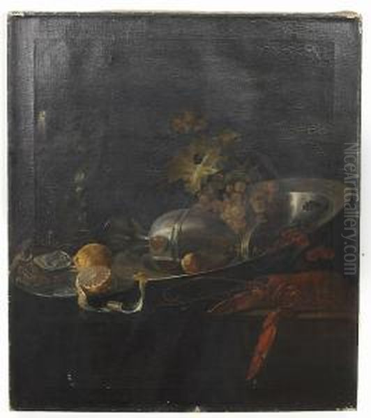 A Still Life With Lobster And Fruit Oil Painting by Pieter Claesz.