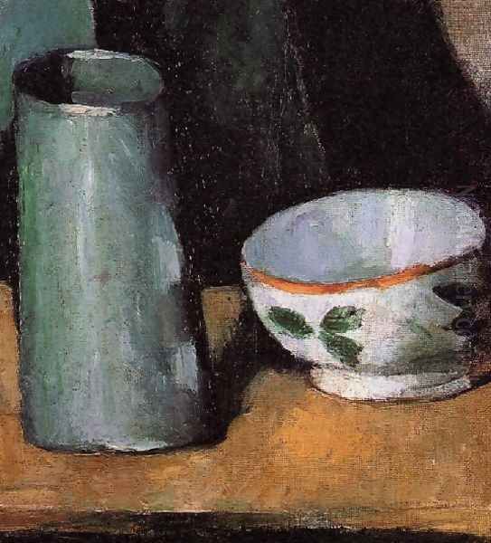 Still Life Bowl And Milk Jug Oil Painting by Paul Cezanne