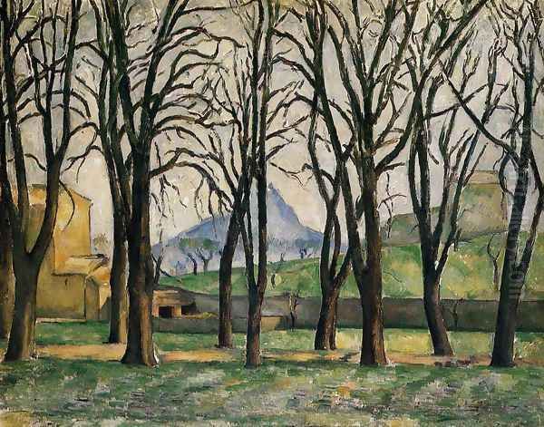 Chestnut Trees At The Jas De Bouffan Oil Painting by Paul Cezanne