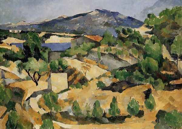 Mountains In Provence (near L Estaque) Oil Painting by Paul Cezanne