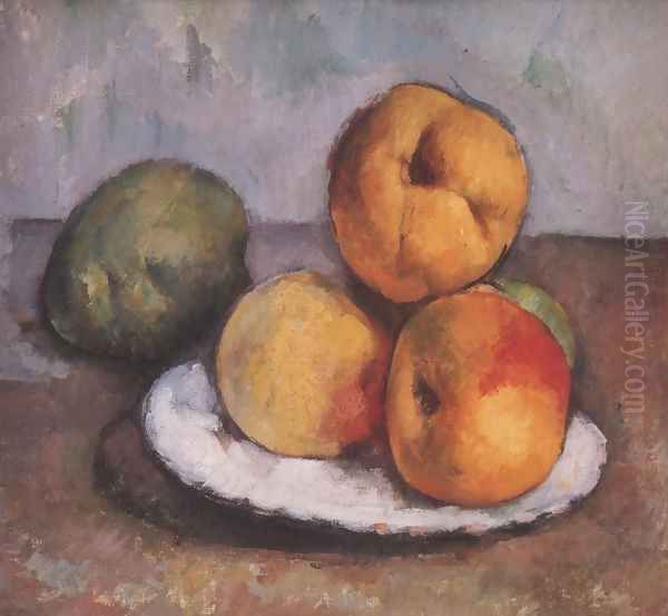 Still Life With Quince Apples And Pears 1885 87 Oil Painting by Paul Cezanne