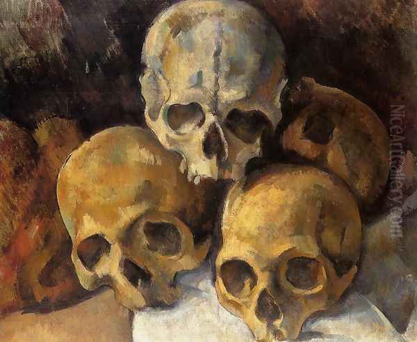 Pyramid Of Skulls2 Oil Painting by Paul Cezanne