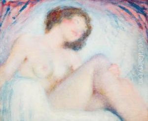 Diffused Nude Oil Painting by William Henry Clapp