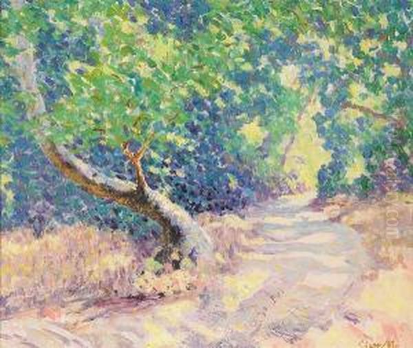 A Sun Dappled Path, 1937 Oil Painting by William Henry Clapp