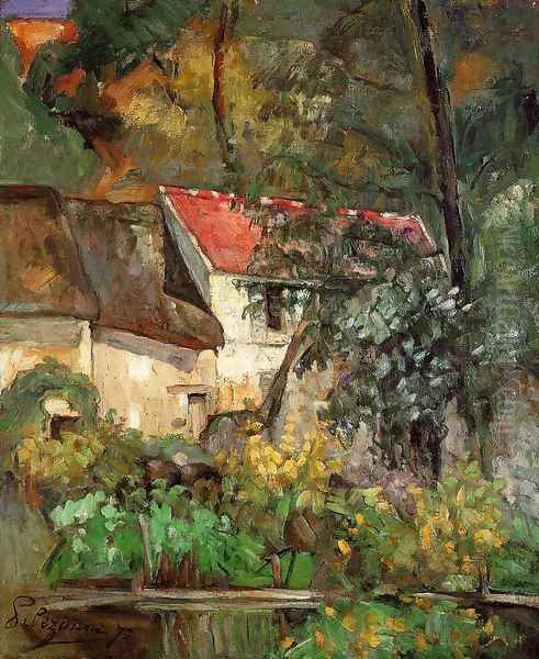 The House Of Pere Lacroix In Auvers Oil Painting by Paul Cezanne