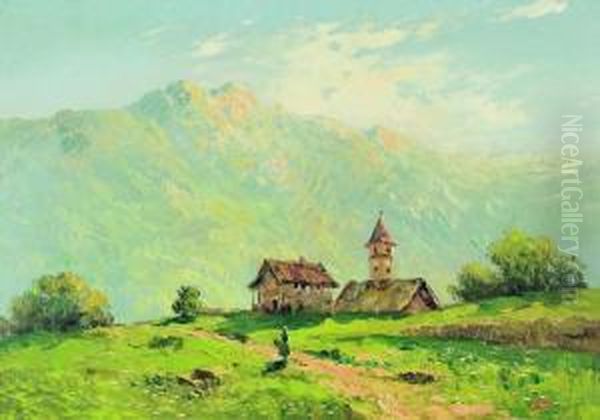 Chiesetta Di Montagna Oil Painting by Luigi Clara