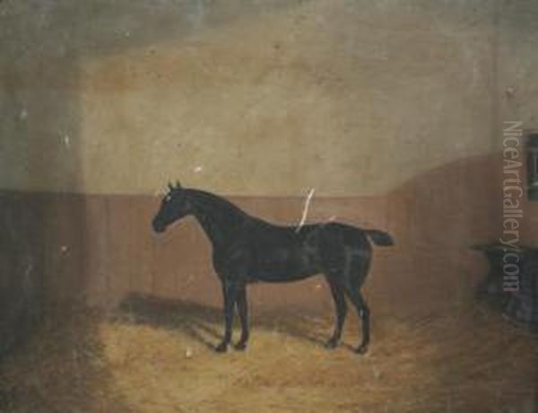 Horse In A Stable; 'lorna Doone' Oil Painting by A. Clark