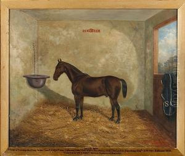 Billy Boy In A Stable Interior Oil Painting by A. Clark