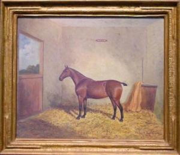 'ruby' In Her Stall Oil Painting by A. Clark