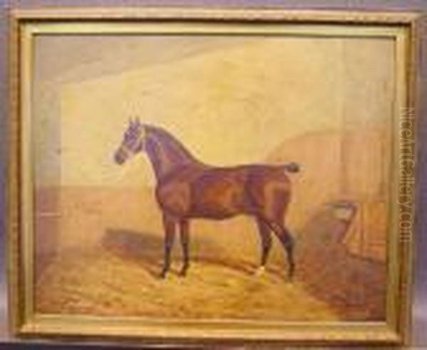 Horse In Stable Oil Painting by A. Clark