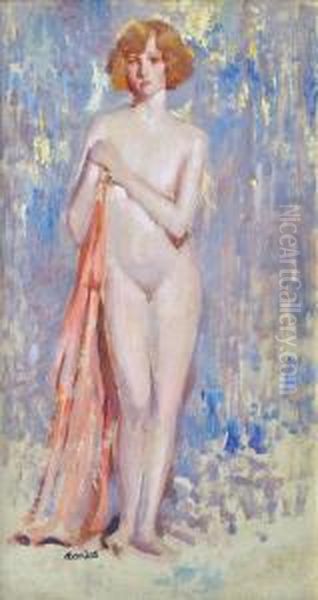 Nude Portrait Of A Young Woman Oil Painting by Alson Skinner Clark