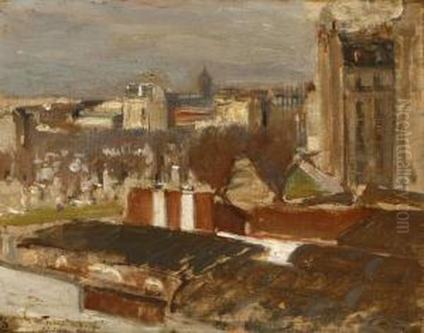 City Rooftops Oil Painting by Alson Skinner Clark