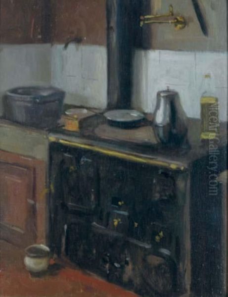 The Artist's Kitchen, Paris Oil Painting by Alson Skinner Clark