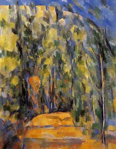 Bend In The Forest Road Oil Painting by Paul Cezanne