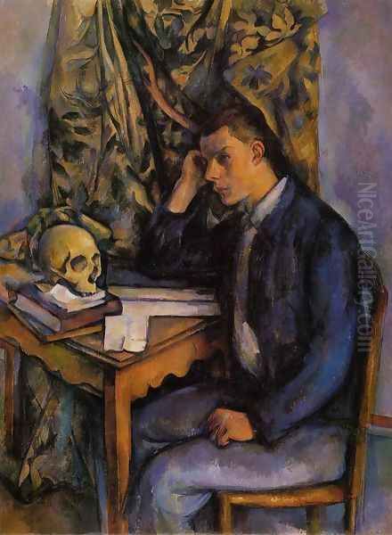 Boy With Skull Oil Painting by Paul Cezanne