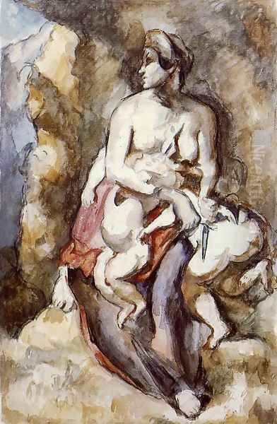 Medea (after Delacroix) Oil Painting by Paul Cezanne