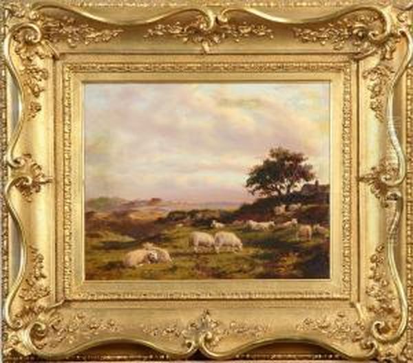 Tillskriven, Landskap Med Boskap, Bar Signatur Dixon Clark Oil Painting by Joseph Dixon Clark