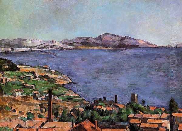 The Gulf Of Marseilles Seen From L Estaque Oil Painting by Paul Cezanne