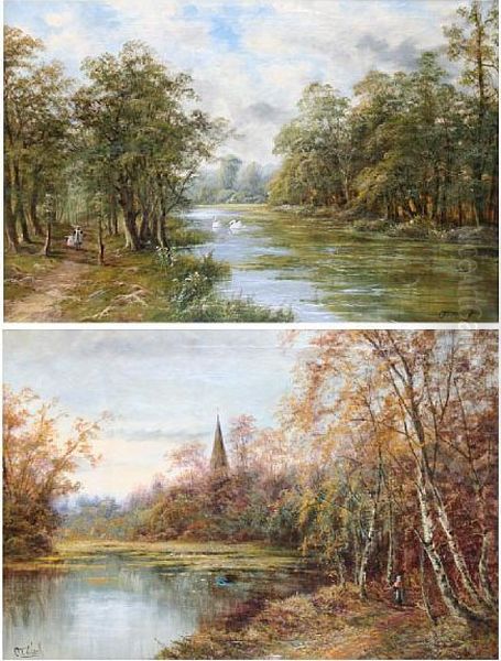 River Avon, Spring Oil Painting by Octavius Thomas Clark