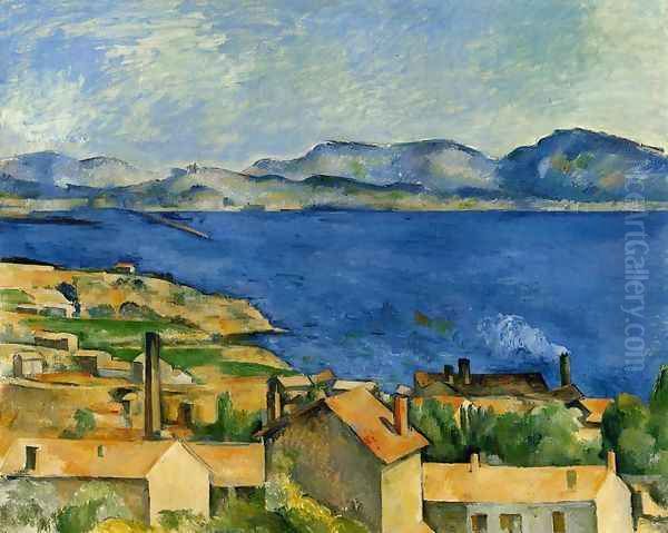 The Gulf Of Marseille Seen From L Estaque Oil Painting by Paul Cezanne