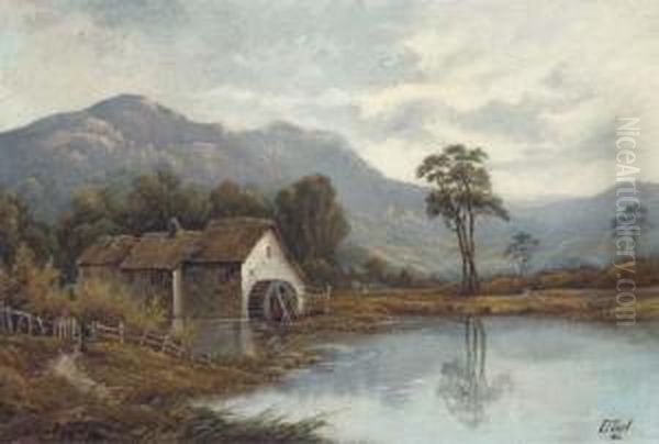 The Cottage; And The Watermill Oil Painting by Octavius Thomas Clark