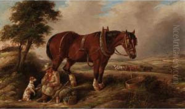 The Ploughman's Lunch Oil Painting by Joseph Clark