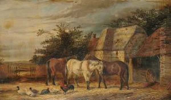 Farmyard Scenes Oil Painting by Joseph Clark