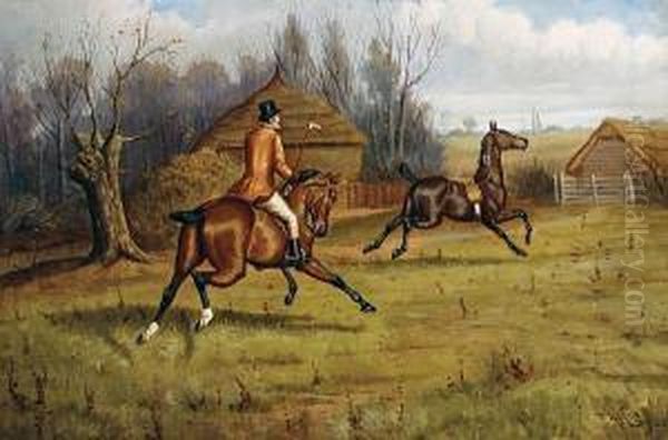 Escaped - Chasing A Hunter Oil Painting by William Albert Clark