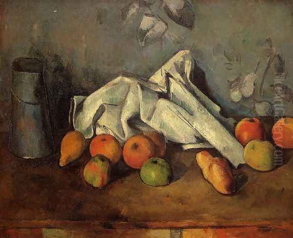 Still Life With Milk Can And Apples Oil Painting by Paul Cezanne