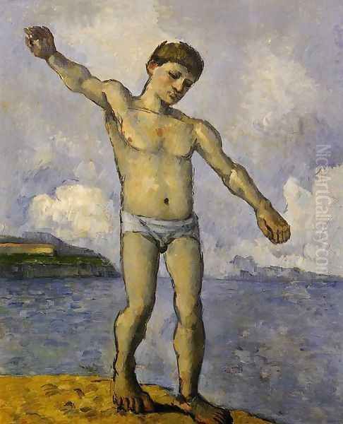 Bather With Outstreched Arms Oil Painting by Paul Cezanne