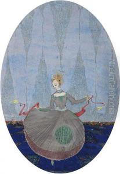 An Illustration For The Little Sea Maid Oil Painting by Harry Clarke